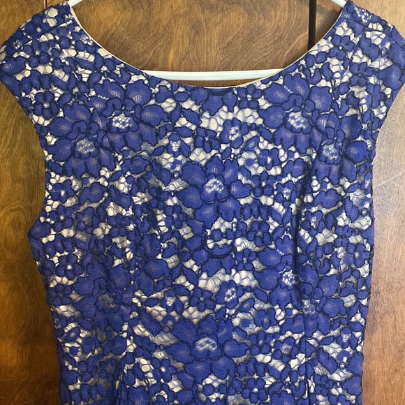 Worn once Eliza J blue lace cap sleeve fit and flare, 8 - Picture 2 of 11